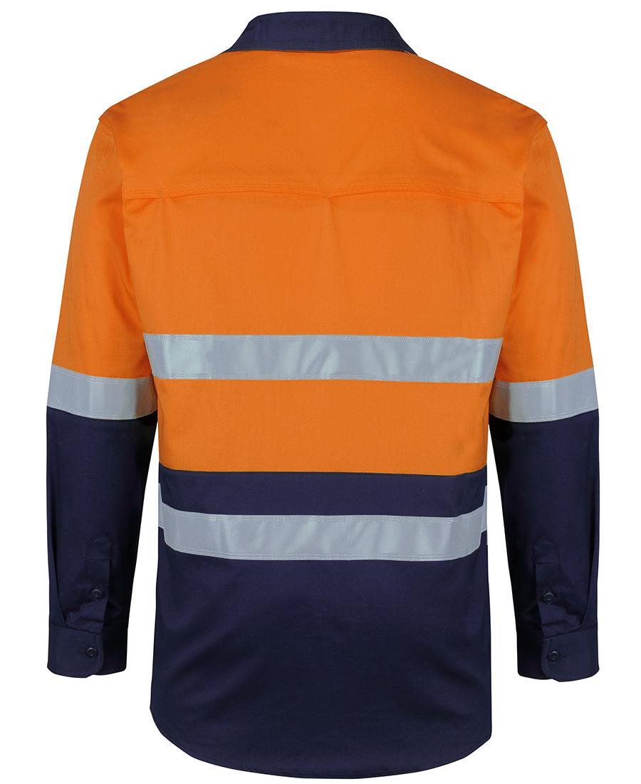 Jb's Hi Vis D+n L/s Stretch Work/shirt With Tape - 6DSWL
