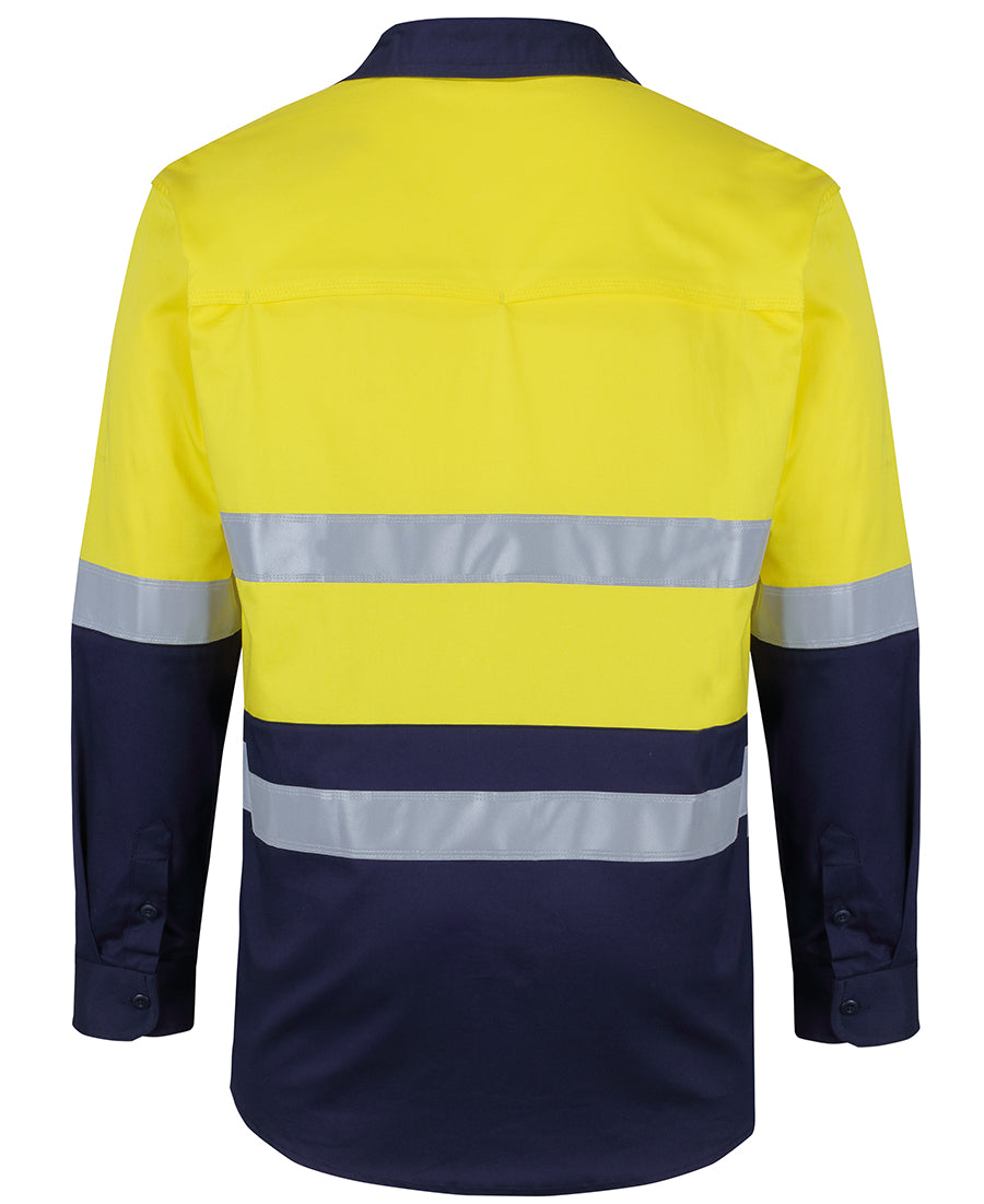Jb's Hi Vis D+n L/s Stretch Work/shirt With Tape - 6DSWL