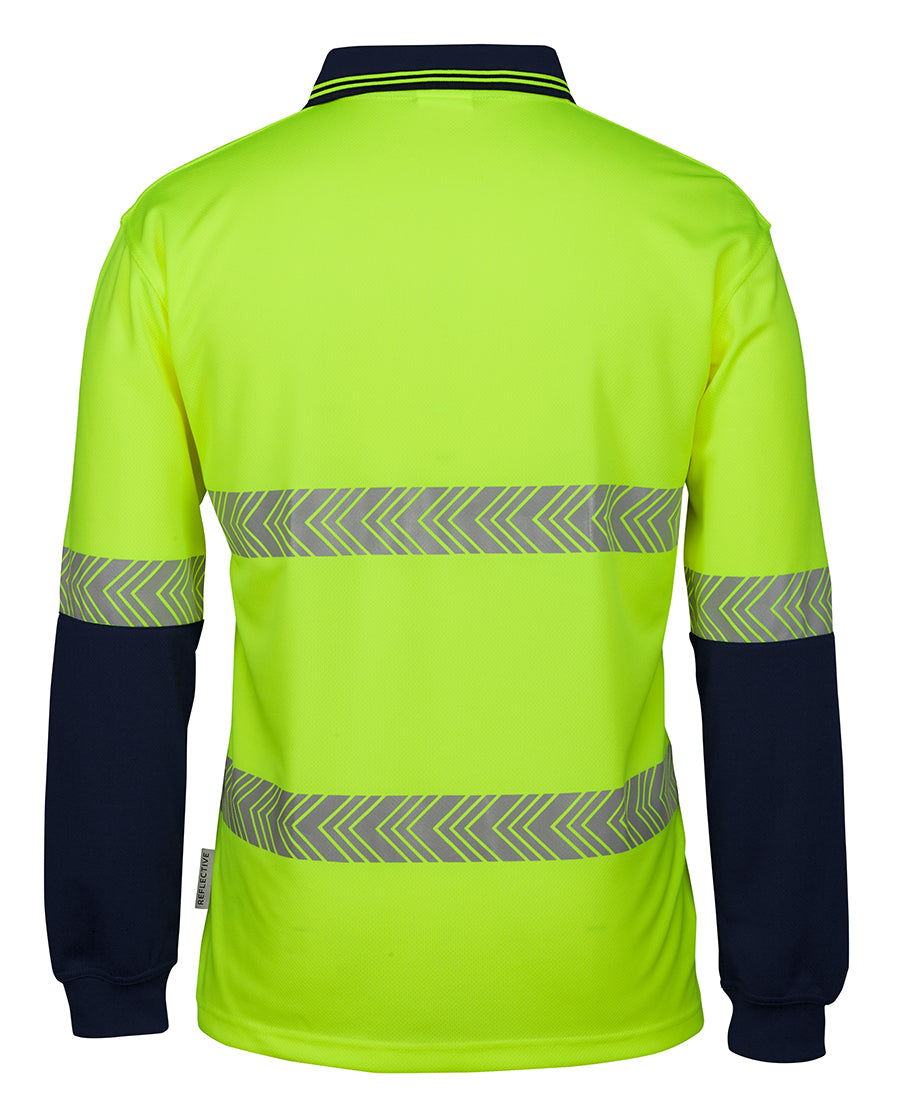 Jb's Hi Vis L/s Segmented Tape Polo - 6HLST