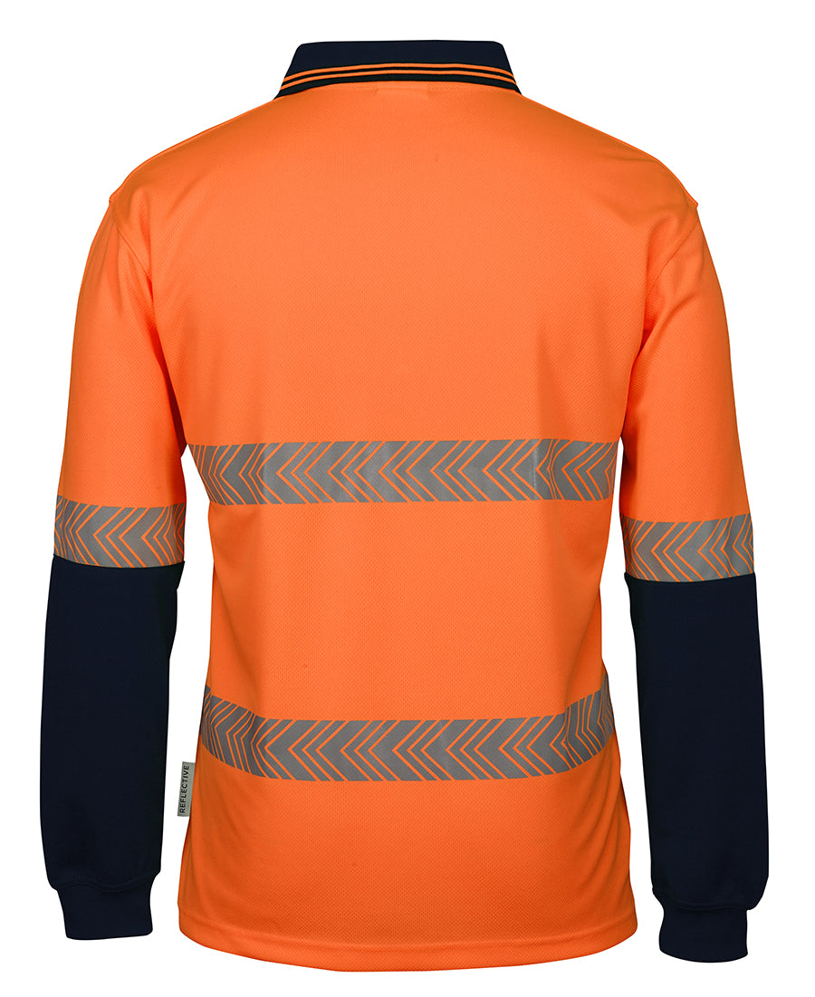 Jb's Hi Vis L/s Segmented Tape Polo - 6HLST