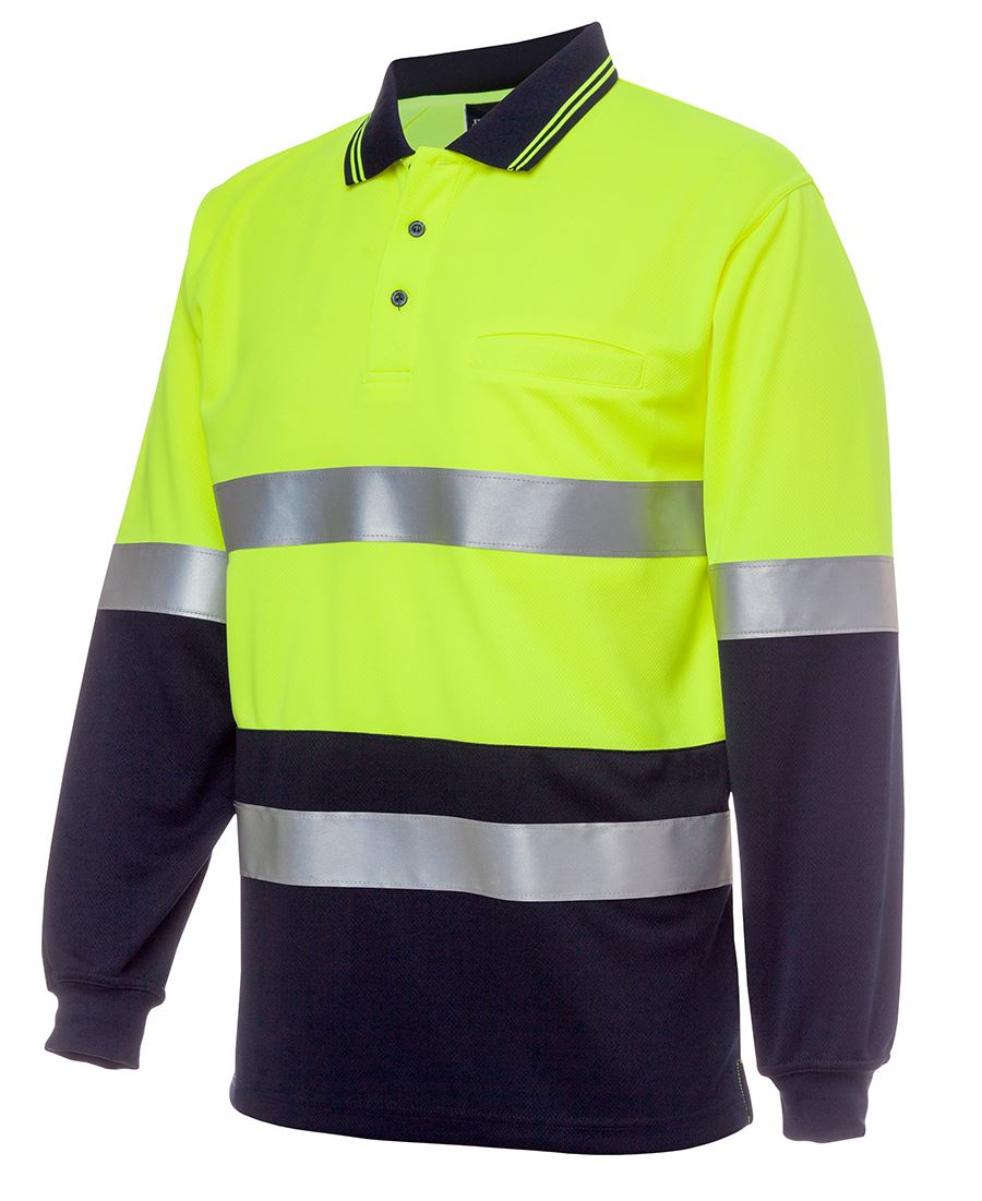 Jb's Hi Vis L/s (D+n) Cotton Back Polo - 6HMCB