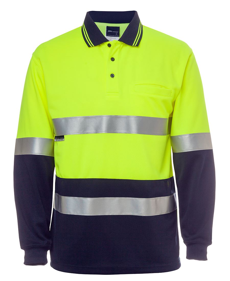 Jb's Hi Vis L/s (D+n) Cotton Back Polo - 6HMCB
