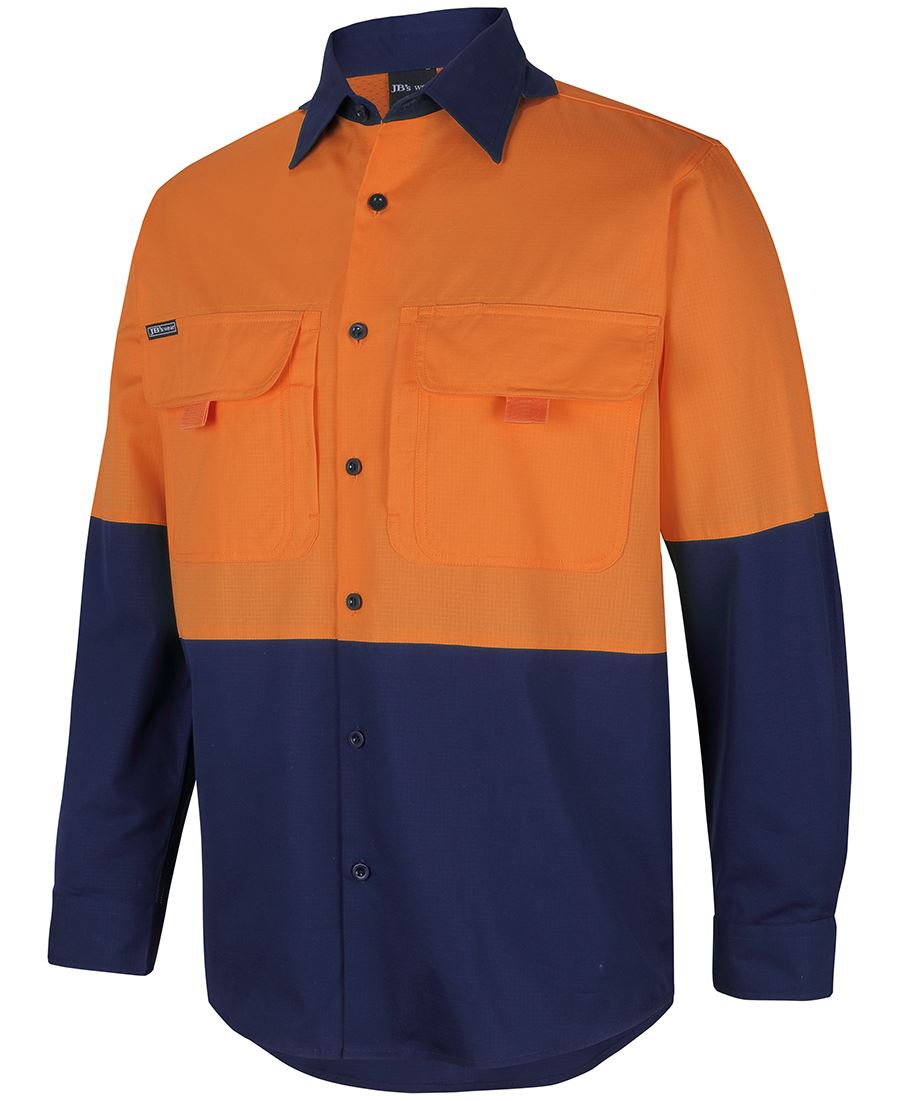 Jb's Hi Vis L/s Ripstop Fishing Shirt - 6HNRL