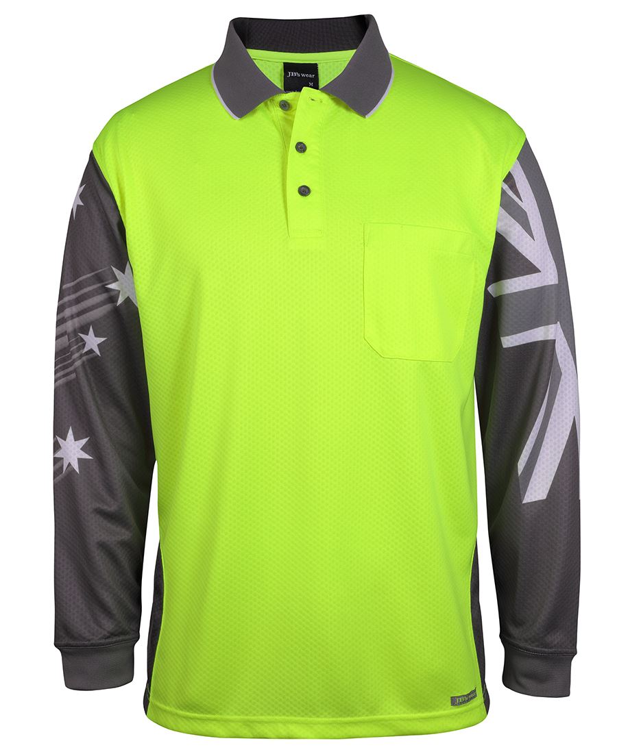 Jb's Hi Vis L/s Southern Cross Polo - 6HSCL