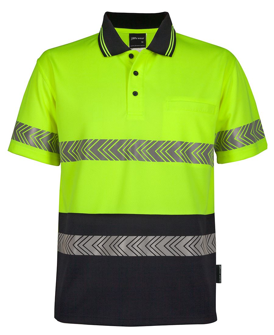 Jb's Hi Vis S/s Segmented Tape Polo - 6HSST