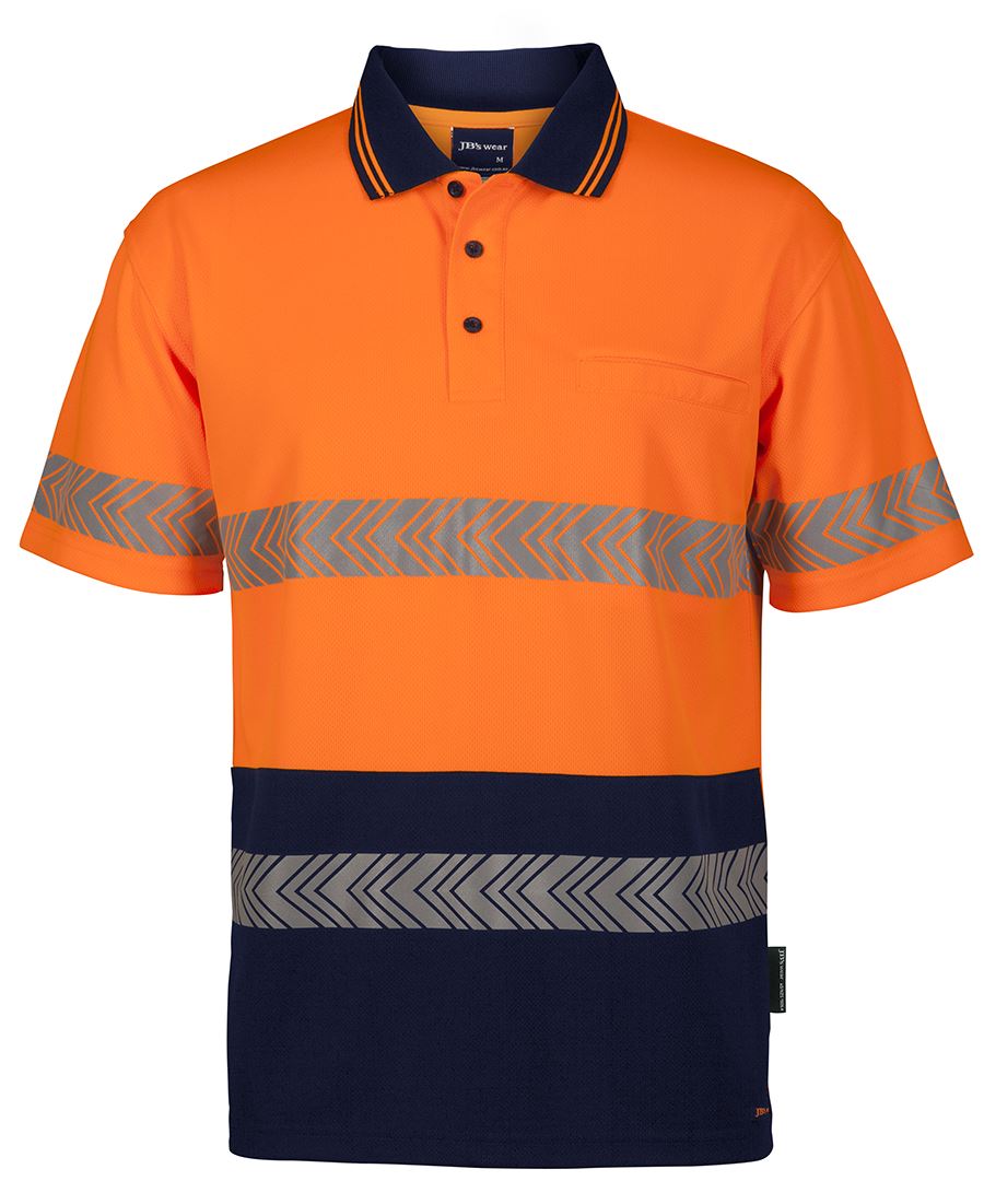 Jb's Hi Vis S/s Segmented Tape Polo - 6HSST