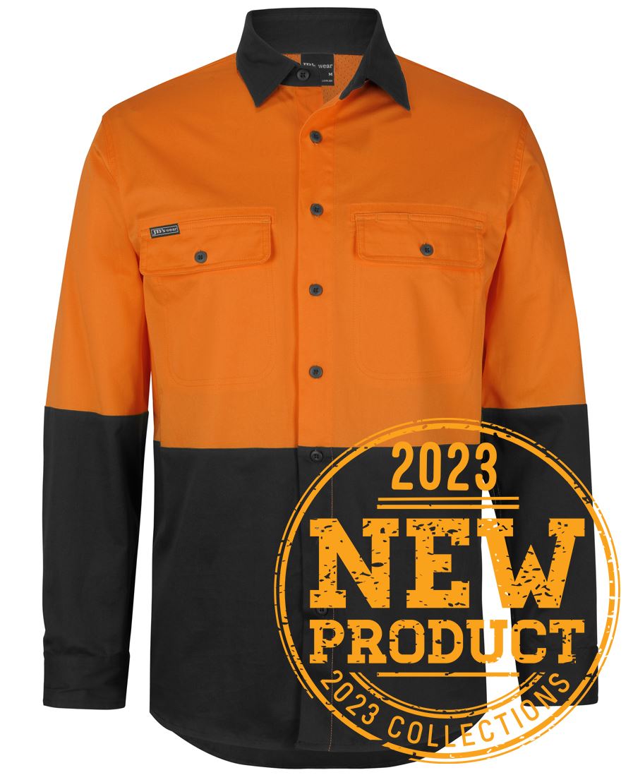 Jb's Hi Vis L/s Stretch Work Shirt - 6HSWL