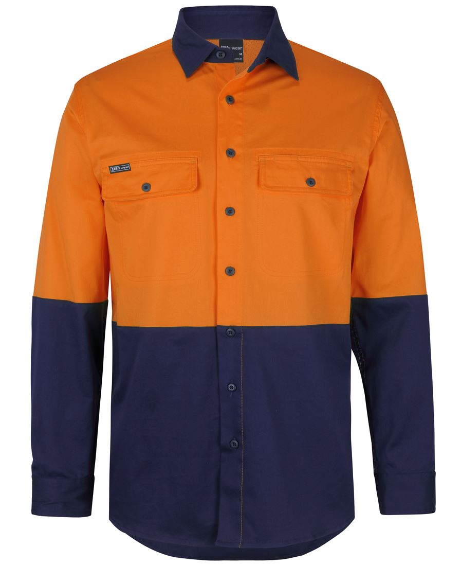Jb's Hi Vis L/s Stretch Work Shirt - 6HSWL