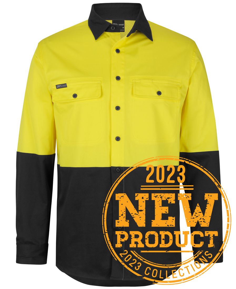 Jb's Hi Vis L/s Stretch Work Shirt - 6HSWL
