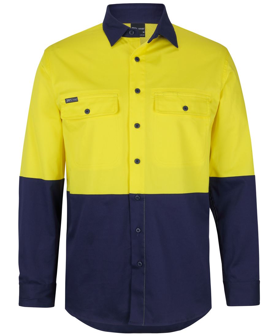 Jb's Hi Vis L/s Stretch Work Shirt - 6HSWL