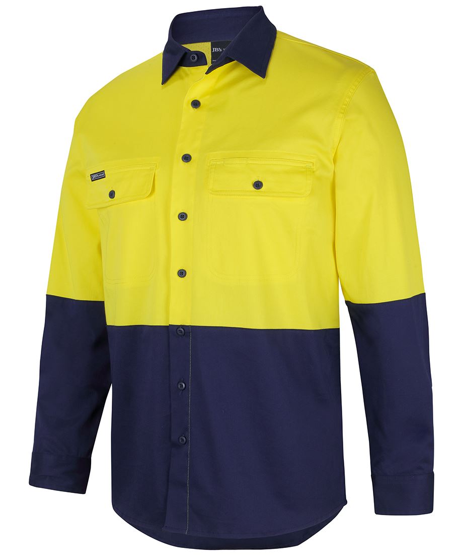 Jb's Hi Vis L/s Stretch Work Shirt - 6HSWL