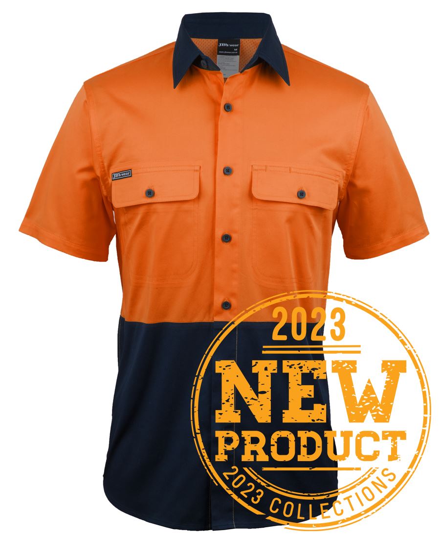 Jb's Hi Vis S/s Stretch Work Shirt - 6HSWS