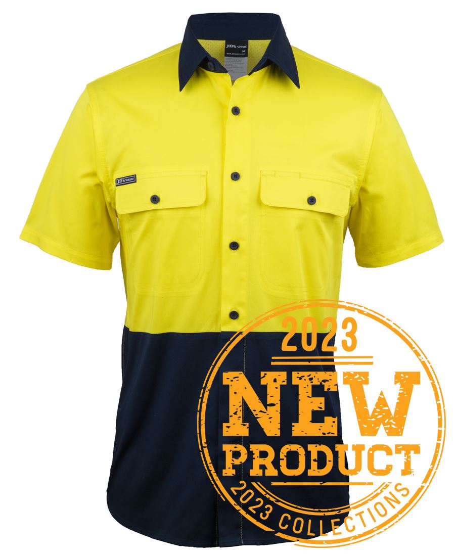 Jb's Hi Vis S/s Stretch Work Shirt - 6HSWS