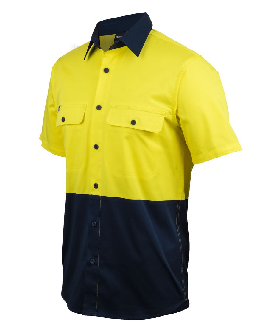 Jb's Hi Vis S/s Stretch Work Shirt - 6HSWS