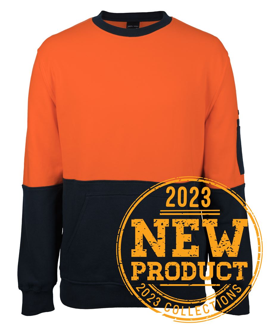 Jb's Hi Vis 310 Cotton Crew Neck Fleece - 6HVCM