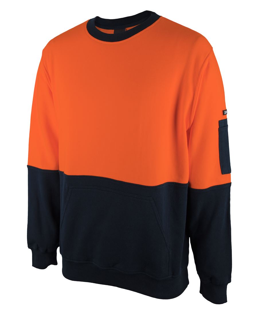Jb's Hi Vis 310 Cotton Crew Neck Fleece - 6HVCM