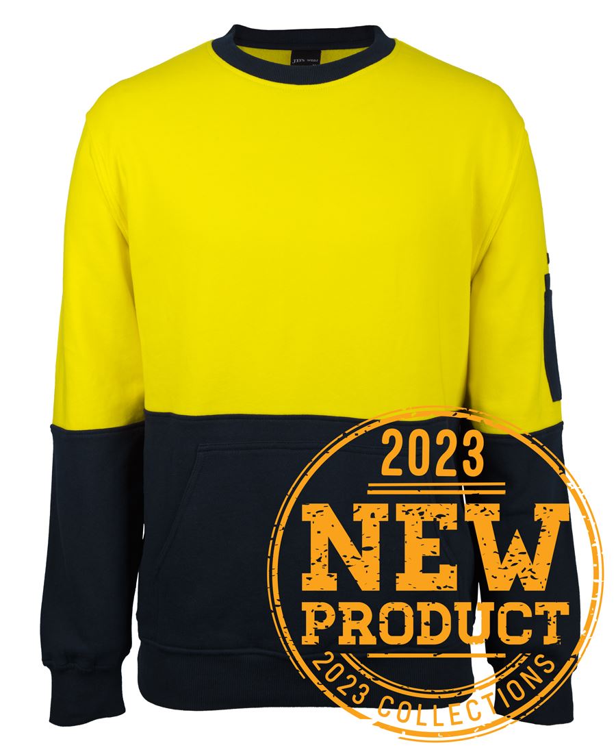 Jb's Hi Vis 310 Cotton Crew Neck Fleece - 6HVCM