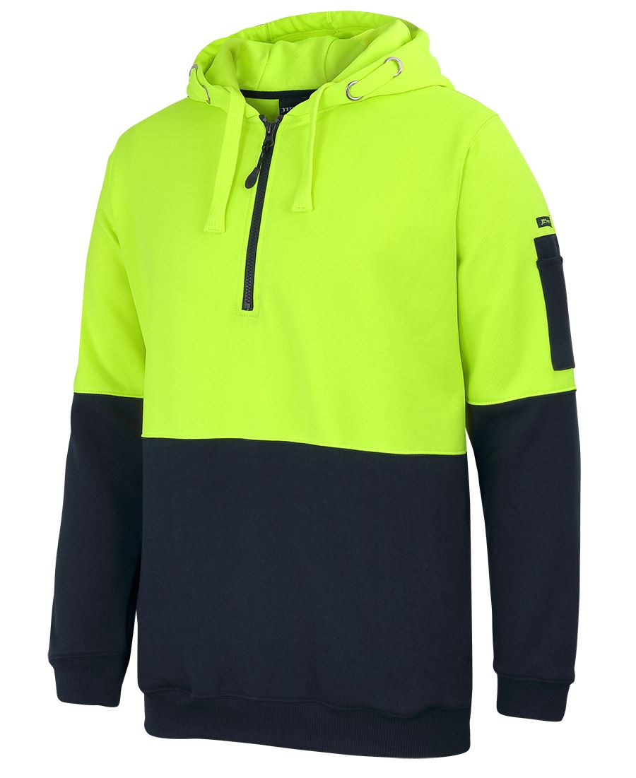 Jb's Hi Vis 1/2 Zip Fleecy Hoodie - 6HVHZ