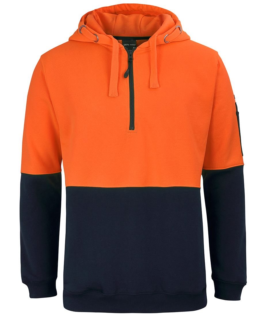 Jb's Hi Vis 1/2 Zip Fleecy Hoodie - 6HVHZ