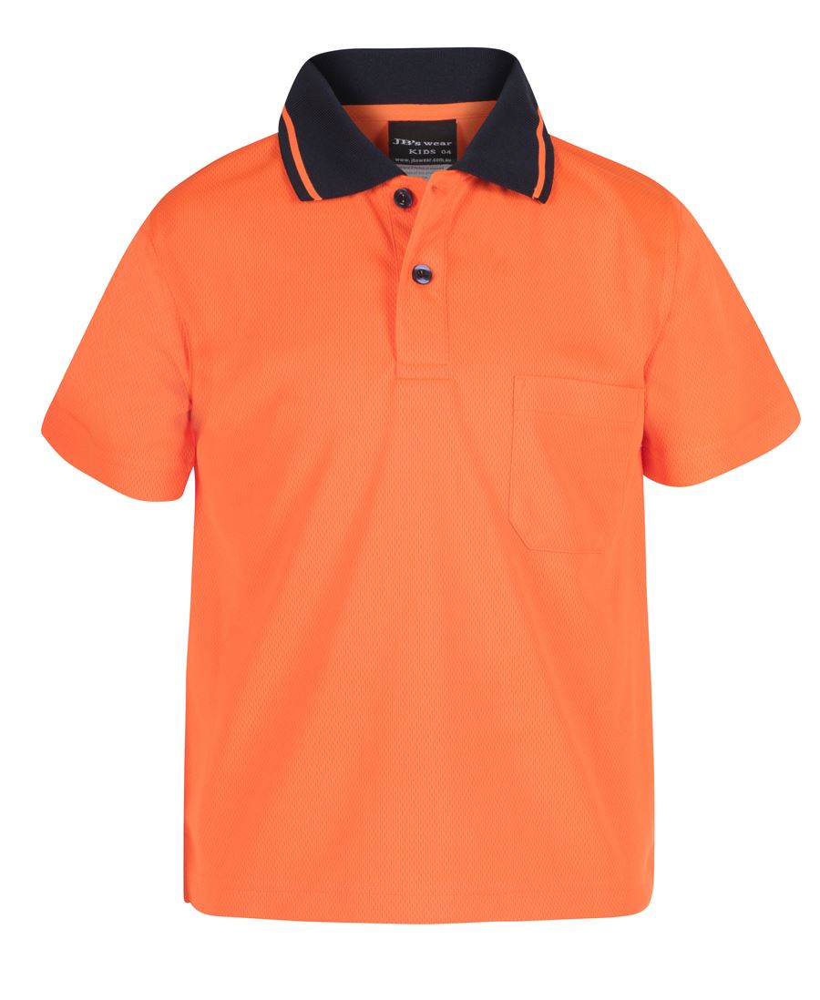 Jb's Infant And Kids Hi Vis 4602.1 Non Cuff Trad Polo - 6HVNC