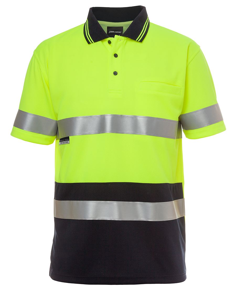 Jb's Hi Vis S/s Non Cuff (D+n) Trad Polo - 6HVST