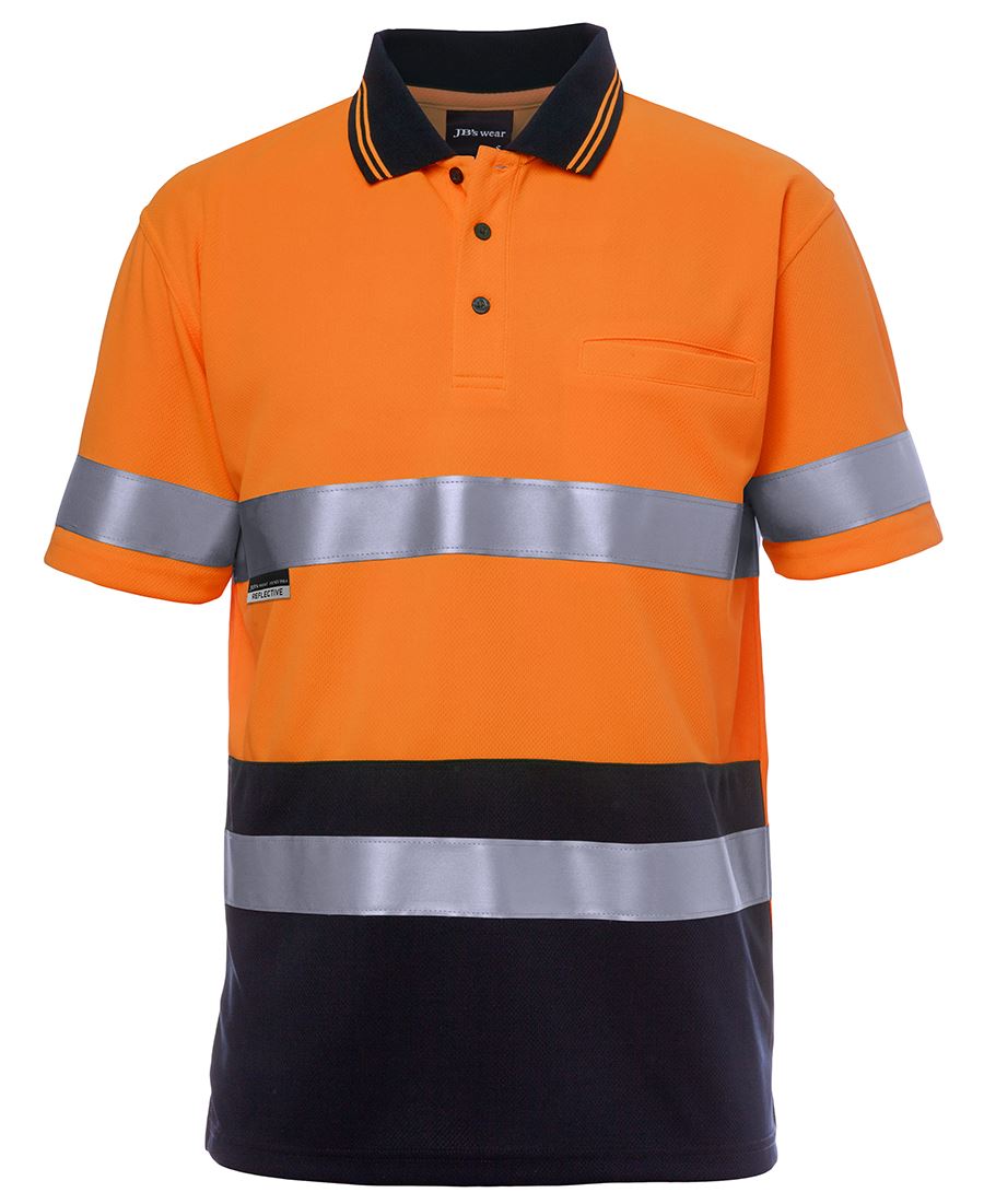 Jb's Hi Vis S/s Non Cuff (D+n) Trad Polo - 6HVST
