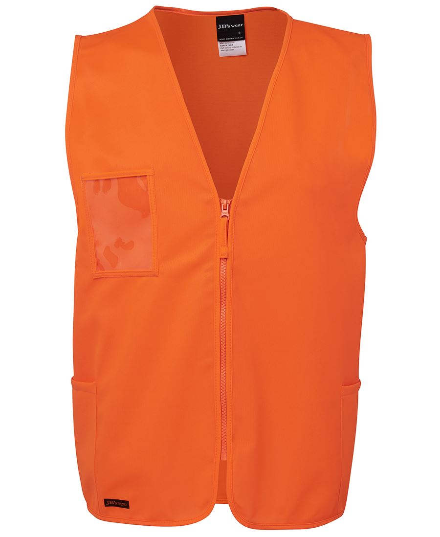 Jb's Hi Vis Zip Safety Vest - 6HVSZ
