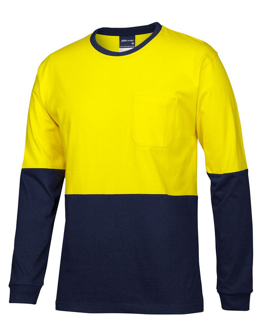 Jb's Hi Vis L/s Crew Neck Cotton T-shirt - 6HVTN