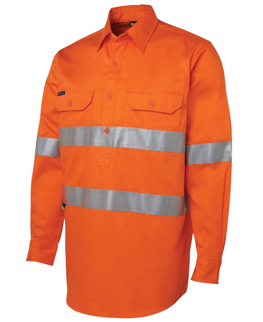 Jb's Hi Vis(D+n) Close Front L/s 190g Shirt - 6HWCF