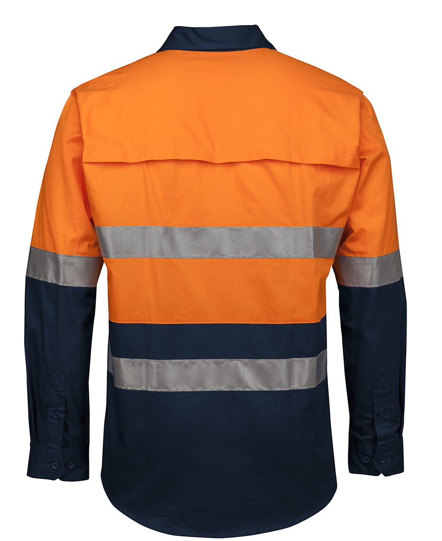 Jb's Hi Vis(D+n) Close Front L/s 150g Work/shirt - 6HWCS