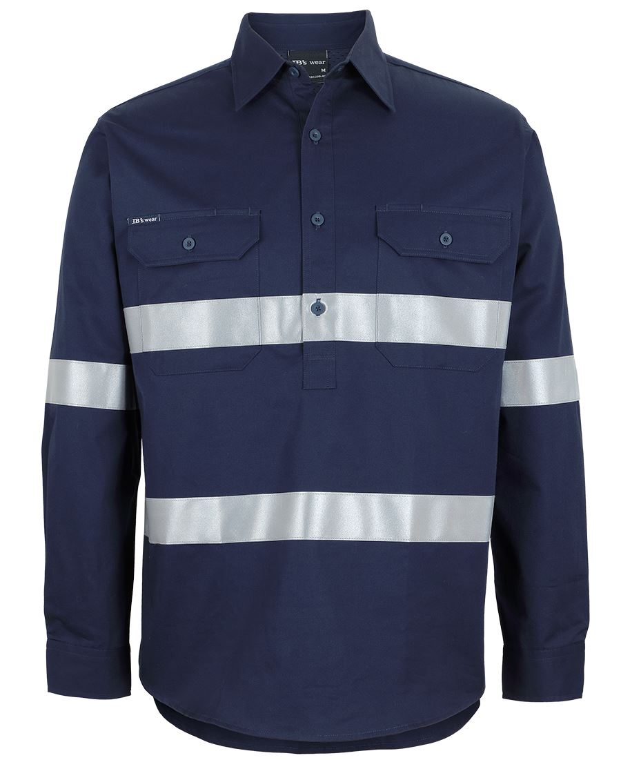 Jb's Close Front L/s 150g Work/shirt Reflective Tape - 6HWCT