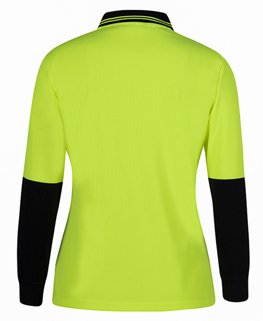 Jb's Ladies Hi Vis L/s Comfort Polo - 6LHCL