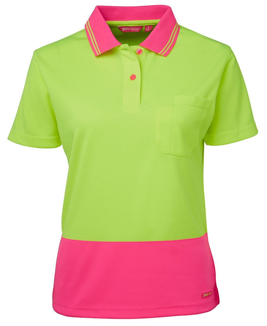 Jb's Ladies Hi Vis S/s Comfort Polo - 6LHCP