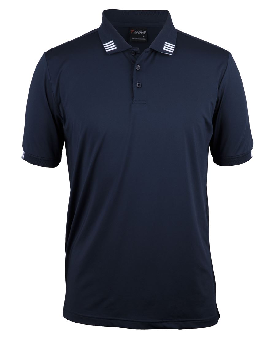 PODIUM Four STRIPE S/S STRETCH POLO