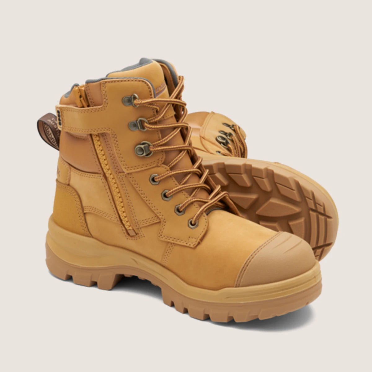 Blundstone RotoFlex Wheat water-resistant nubuck 150mm zip sided safety boot - 8060