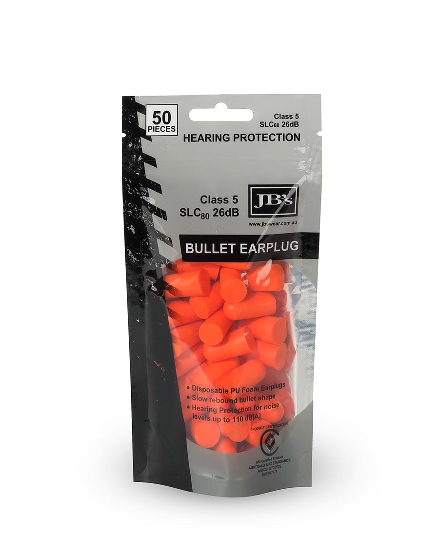 JB's  BULLET SHAPED EARPLUG (50 PIECES) - 8P035