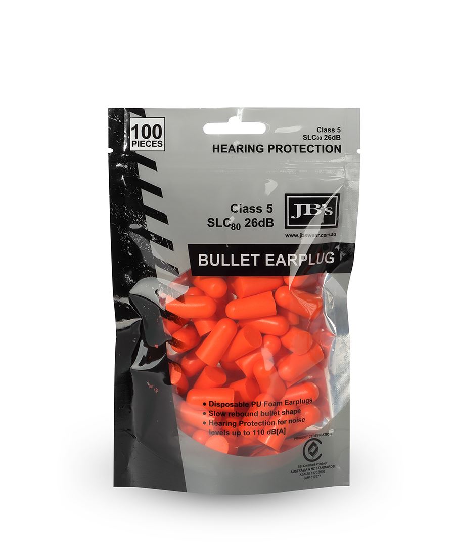 JB's  BULLET SHAPED EARPLUG (100 PIECES) - 8P040