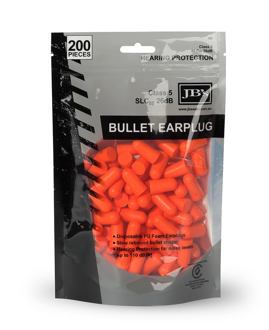 JB's  BULLET SHAPED EARPLUG (200 PIECES) - 8P045
