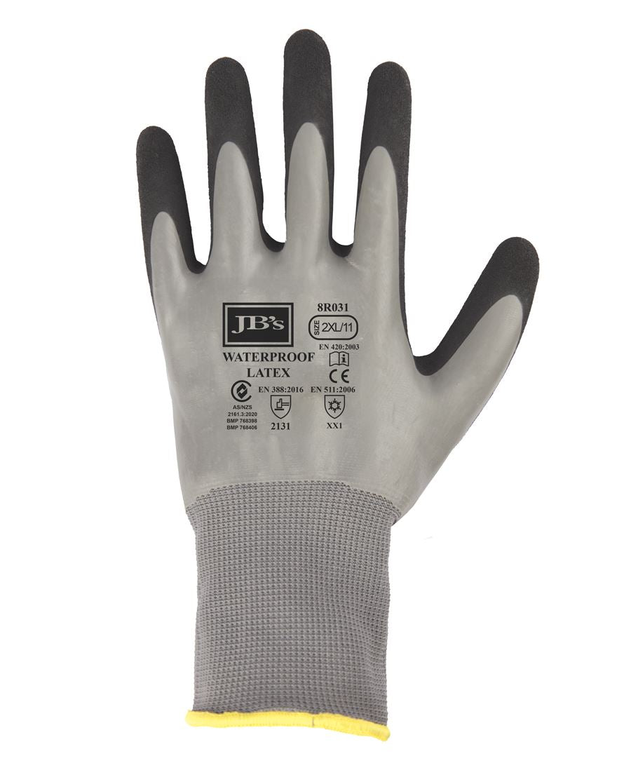 Jb's Waterproof Dbl Latex Coated Glove Five pack - 8R031
