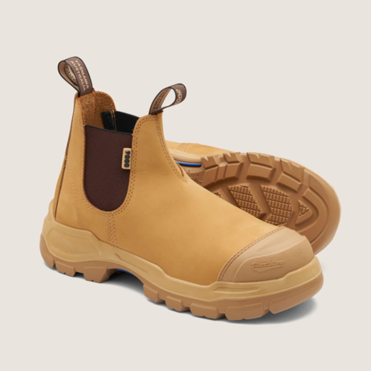 Blundstone RotoFlex Wheat water-resistant nubuck elastic side safety boot - 9000