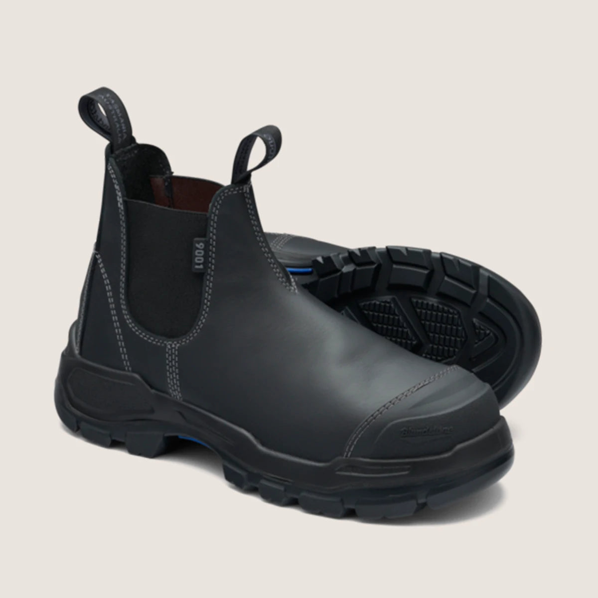 Blundstone RotoFlex Black water-resistant Platinum leather elastic side safety boot - 9001
