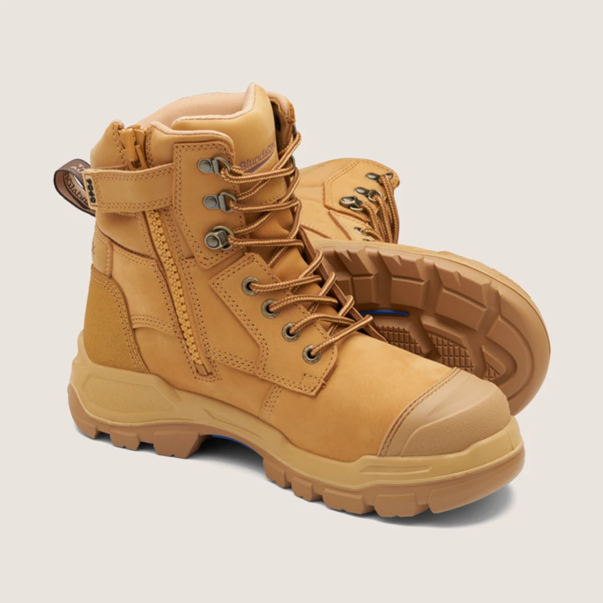 Blundstone RotoFlex Wheat water-resistant nubuck 150mm zip sided safety boot - 9060