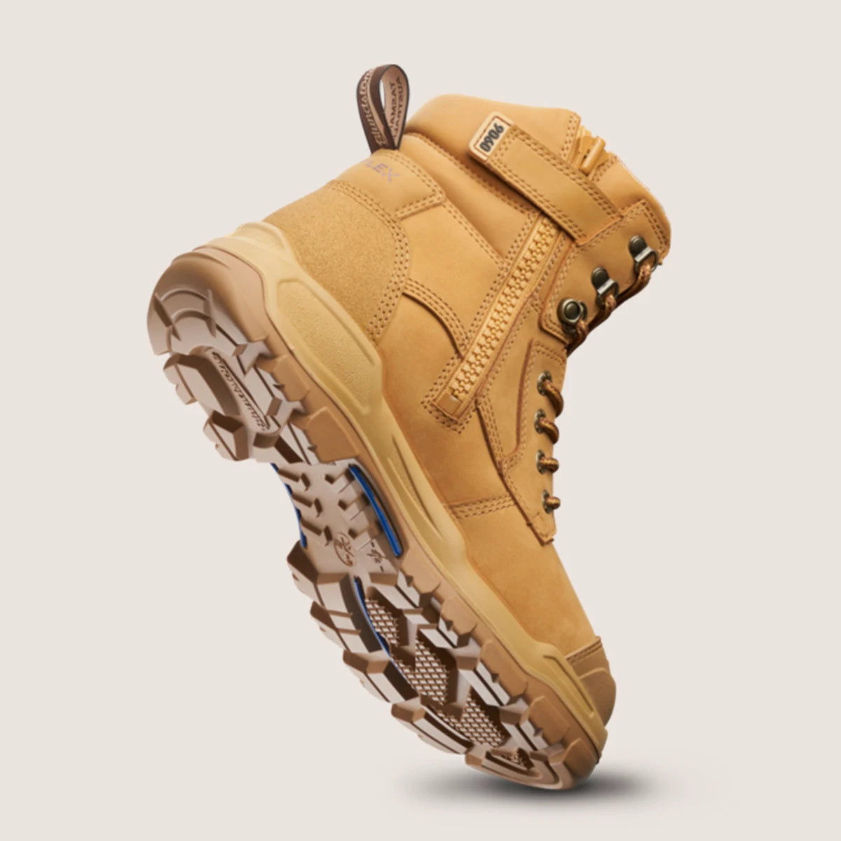Blundstone RotoFlex Wheat water-resistant nubuck 150mm zip sided safety boot - 9060