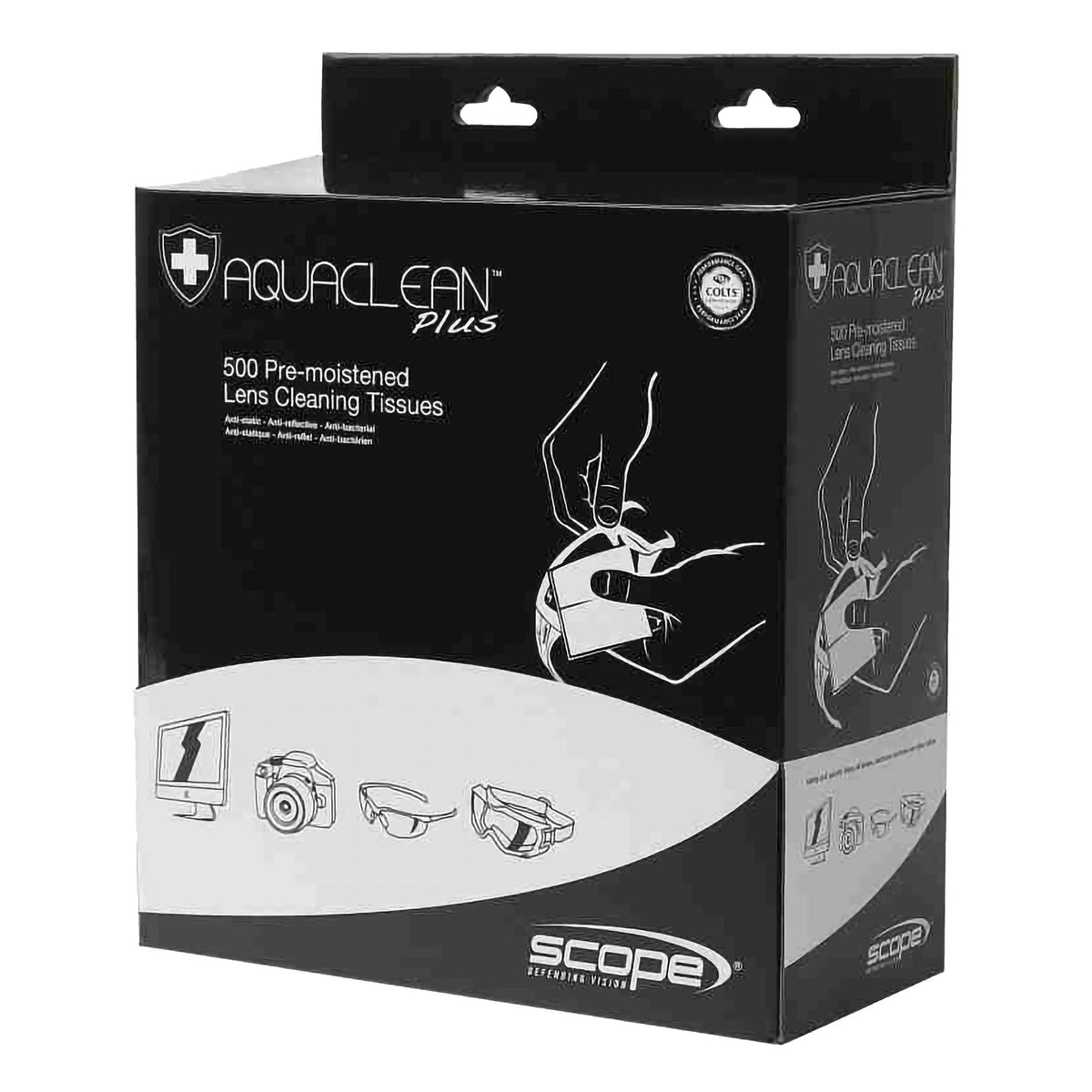 Scope Aqua Clean Plus Dispenser Box - 500 Pre-Moistened Wipes - AC500