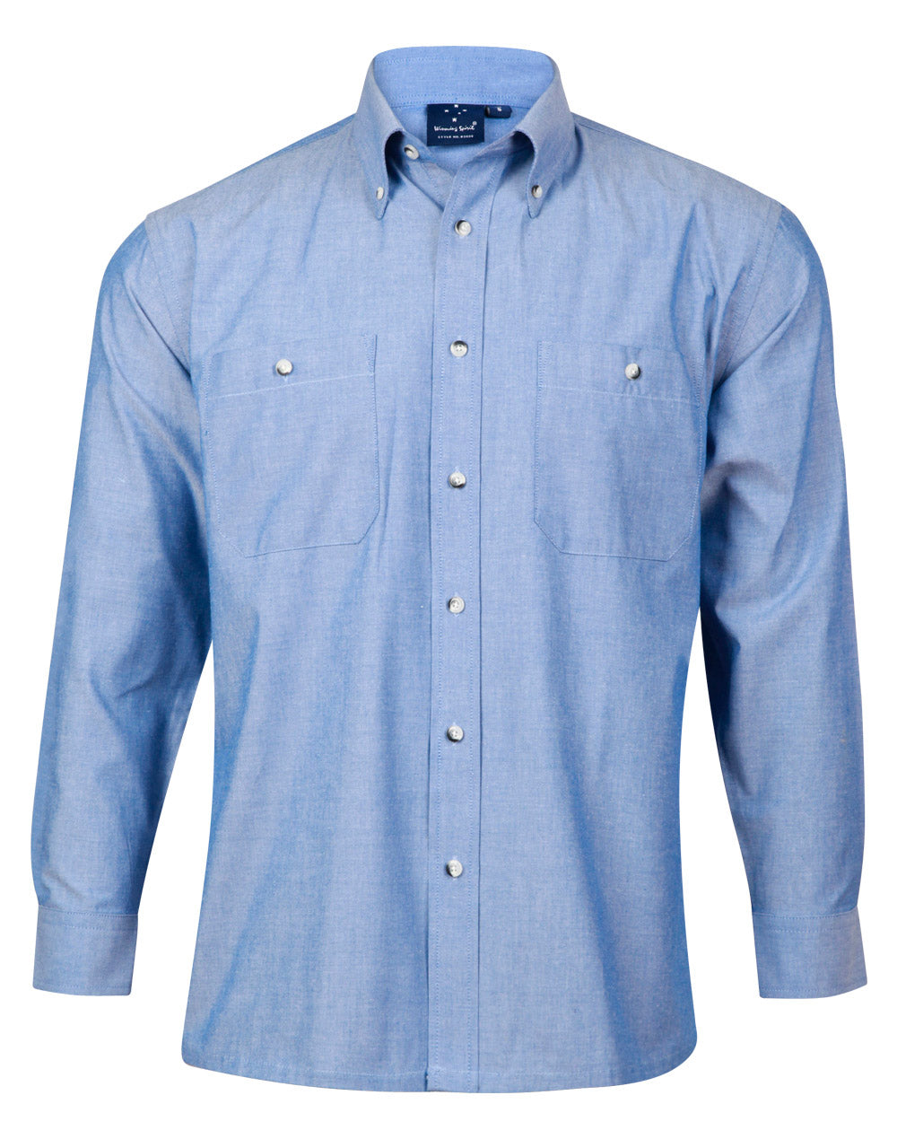 WINNING SPIRIT Mens wrinkle/free chambray shirt L/S - BS03L