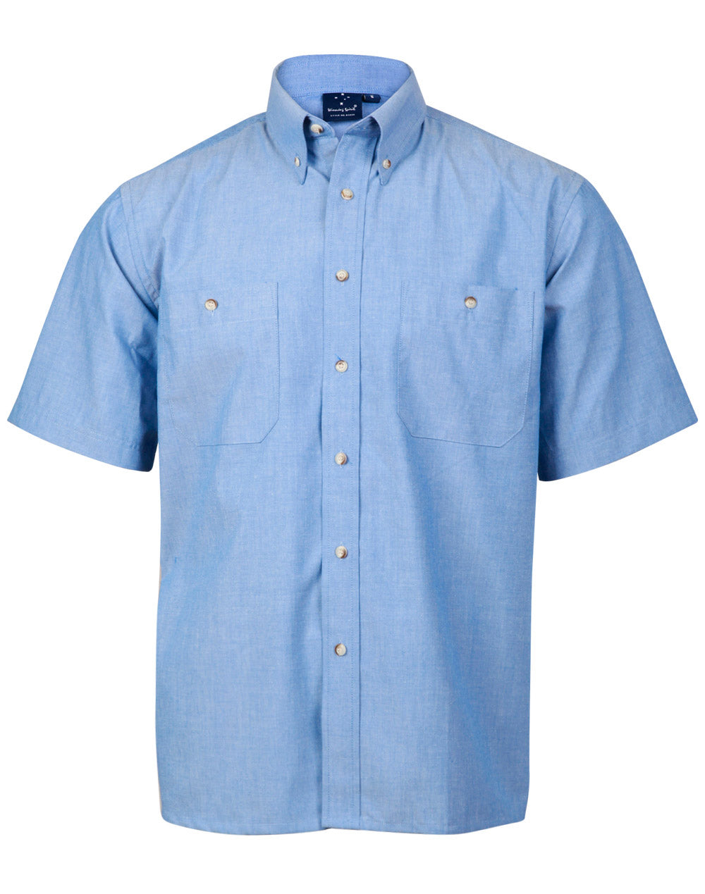 WINNING SPIRIT Mens wrinkle/free chambray shirt S/S - BS03S