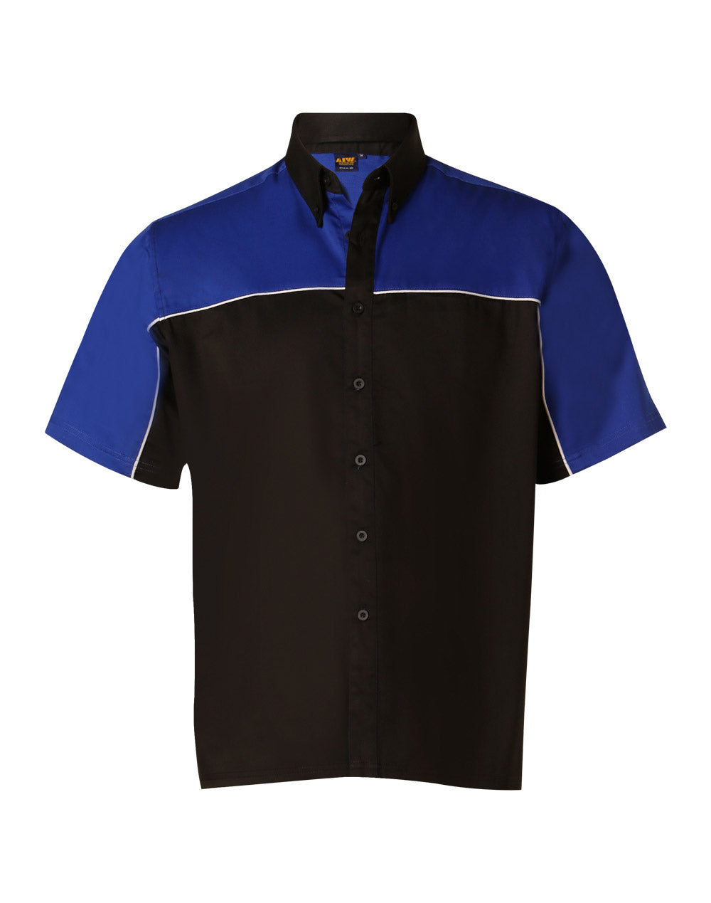 AIW Men's tri-color poly/cotton twill shirt white piping - BS11