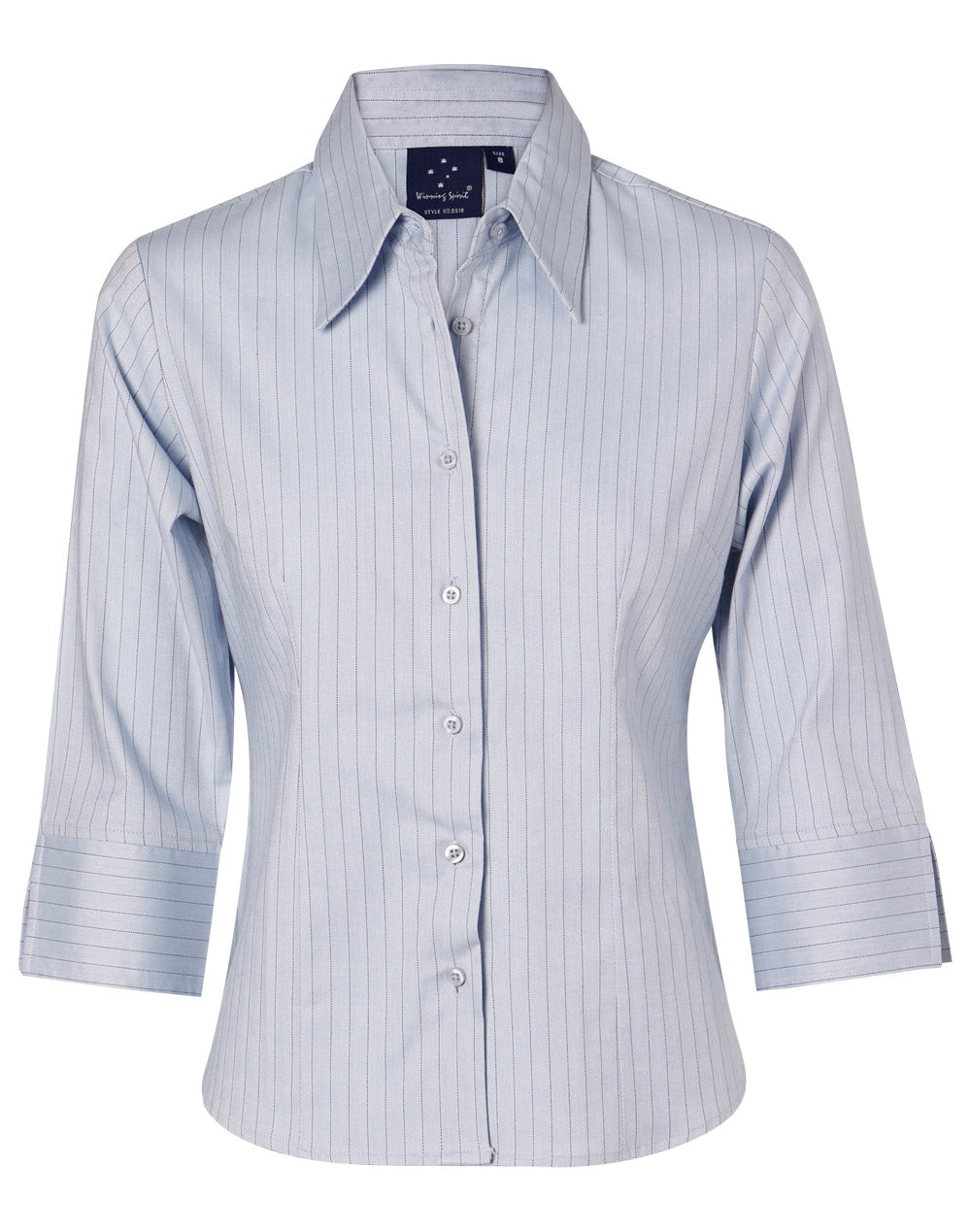 WINNING SPIRIT Ladies' 3/4 Sleeve Stretch Stripe Shirt - BS18