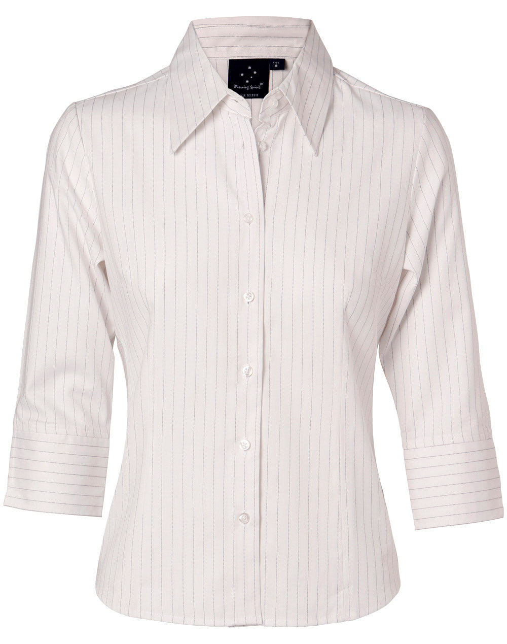 WINNING SPIRIT Ladies' 3/4 Sleeve Stretch Stripe Shirt - BS18