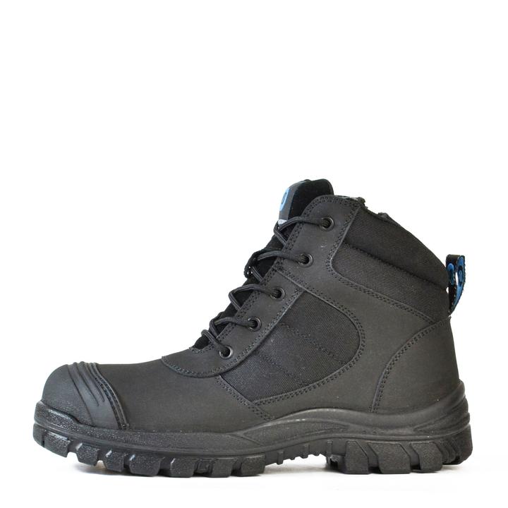 Bata Zippy Zip/Lace Safety Black Boot - 804-66641